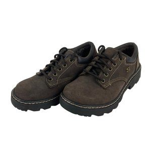 Skechers Oxford Brown Suede Parties Mate Small Heel Boot Shoes Women's 6.5
